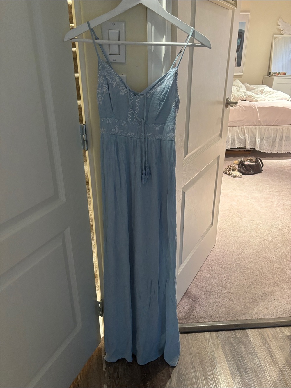 Blue boho maxi dress